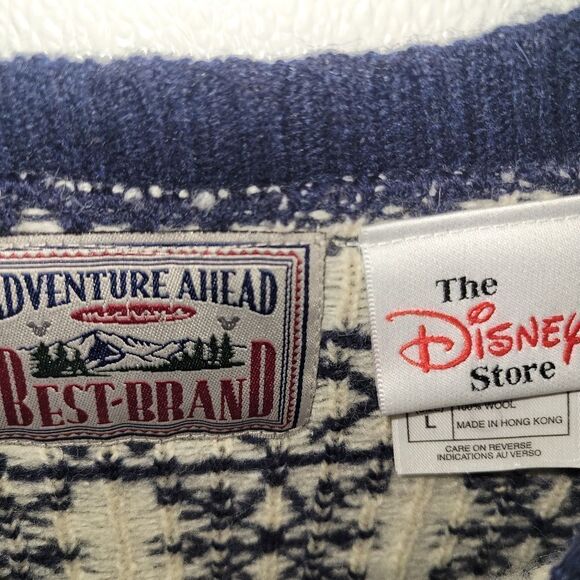 Disney Intarsia Wool sweater Adventure ahead Nordic Ski Large - Picture 3 of 6